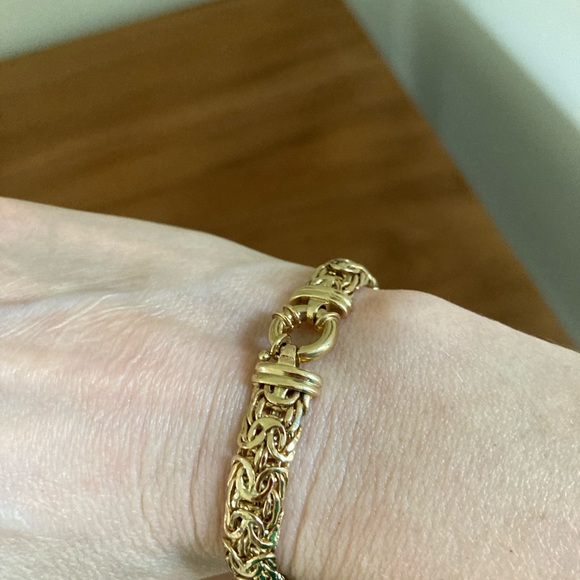 14K Yellow Gold Byzantine Bracelet, 6.75” Long - Picture 2 of 7